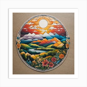 Sunset Mountains Art Print