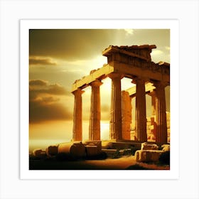 Parthenon At Sunset Art Print