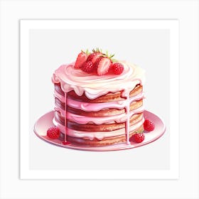 Strawberry Cake 2 Art Print