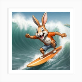 Bunny Surfboard 7 Art Print