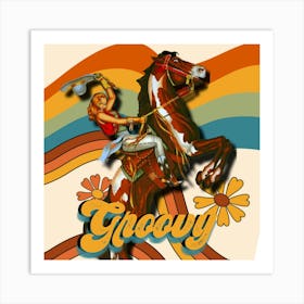 Groovy Cowgirl Art Print