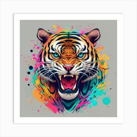 Colorful Tiger 1 Art Print