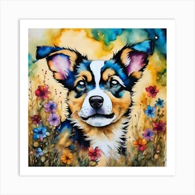 Australian Shepherd Painting Art Print