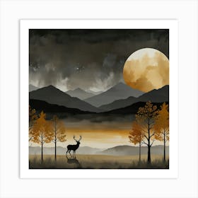 Leonardo Lightning Xl An Elegant Abstract Landscape Featuring 3 (1) Art Print