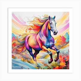 Colorful Horse Art Print