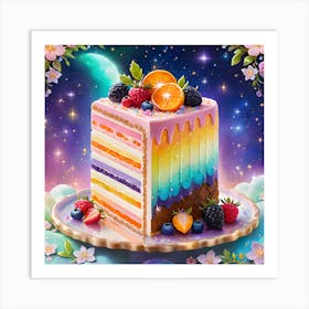 Rainbow Cake Art Print