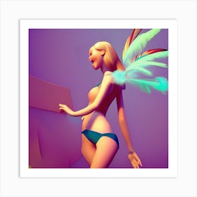 Fairy Girl In Bikini1 Art Print