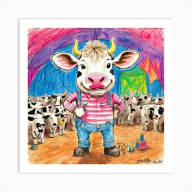 Clown Cow Art Print