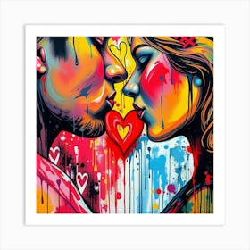 Kissing Couple 4 Art Print