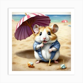 Hamster On The Beach 5 Art Print