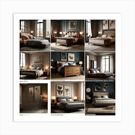 Collage Of Bedroom Furniture Art Print