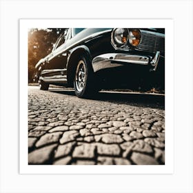 Classic Car Parked On The Road Art Print