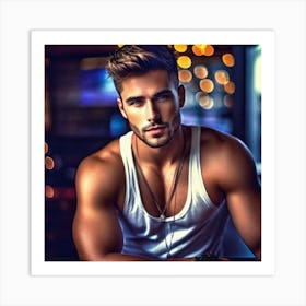 Man In A Tank Top Art Print