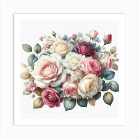 Bouquet Of Roses Art Print