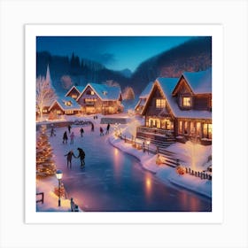 Covered Village dusk Art Print