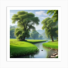 River In The Countryside 1 Art Print