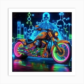 Neon Motorcycle Art Print