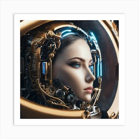 Futuristic Woman In Spacesuit Art Print