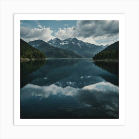 Reflection Of Mountains In A Lake Art Print