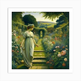 Lady In The Garden 7 Art Print