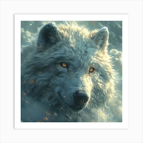 Wolf In The Clouds Art Print