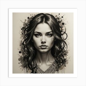 Detailed Painting Using Ink Art Print