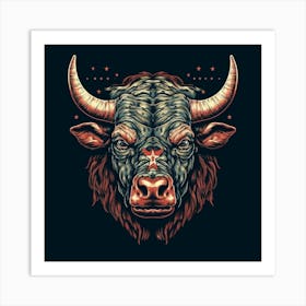 Bull Head 3 Art Print