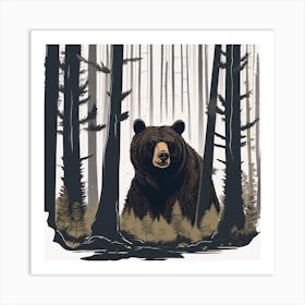 Bear In The Woods 1 Art Print