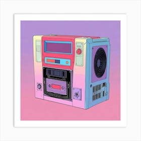 Retro Boombox Art Print