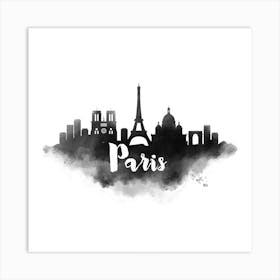 Watercolor Paris Skyline Art Print