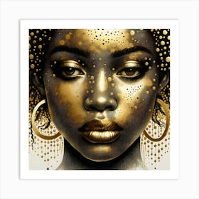 Gold Face 6 Art Print