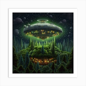 Alien Spaceship Art Print