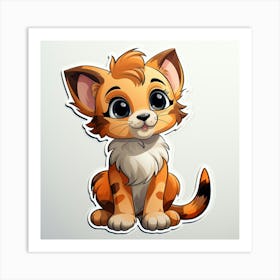 Cute Kitten Sticker Art Print