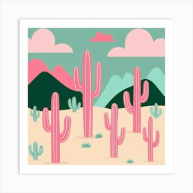 Cactus In The Desert 3 Art Print