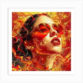 Flaming Woman Art Print