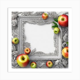 Frame With Apples Art Print