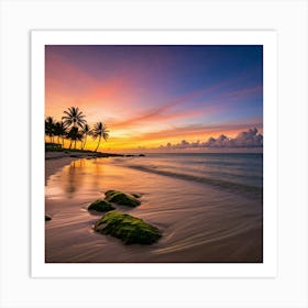 Sunset On The Beach 2 Art Print