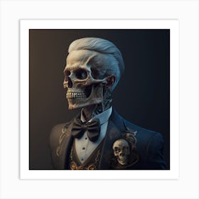 Skeleton Portrait Art Print