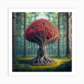 A Very Realistic Artistic Flambollan Red With Art Print