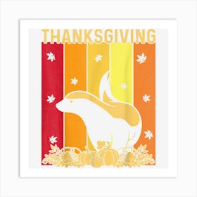 Thanksgiving Retro Honey Badger Matching Family Pajamas Art Print