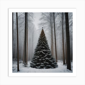 Christmas Tree In The Forest 83 Art Print