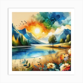 The Calm of the Lake Art Print