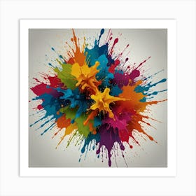 Colorful Paint Splashes Art Print