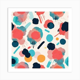 Abstract Modernist Colorful Blots 4 Art Print 0 Art Print