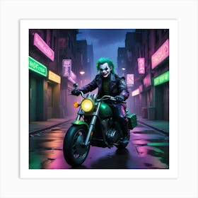 Joker On A Motorcycle 20 Art Print