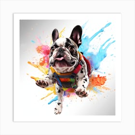 Frenchie Skydive Art By Csaba Fikker 001 Art Print