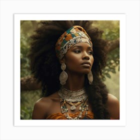 African Woman With Afro Art Print