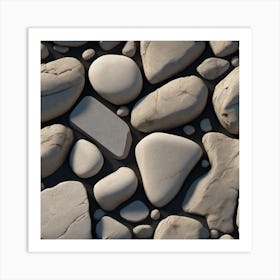 Rocks On The Beach Art Print