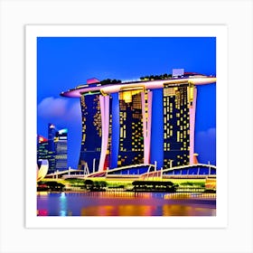 Marina Bay Sands At Night Art Print