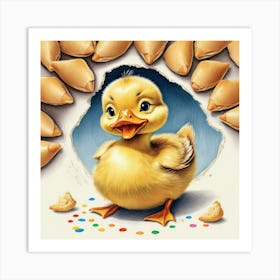 Duck In A Hole Art Print